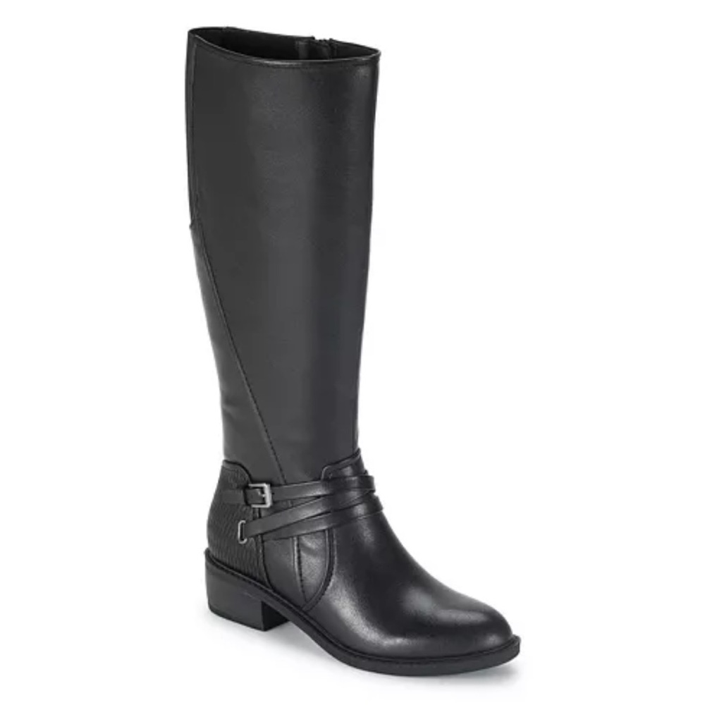 Baretraps Tall Shaft Boots - Stratford with buckles Side Zip Size 8